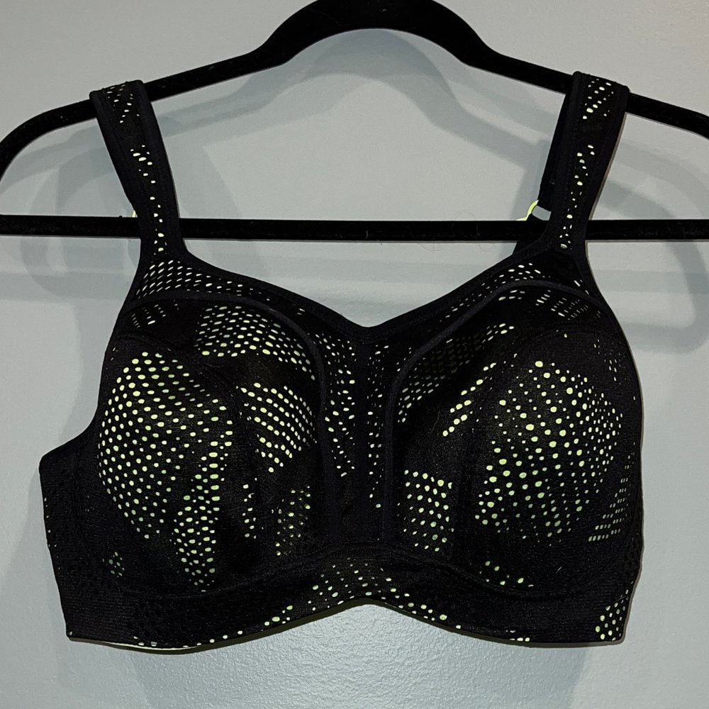 Panache Multi-Way Lime and Black Mesh Sport Bra